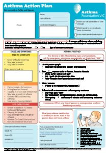 Asthma Action Plan Puffer And Spacer 2017 - Emerald Medical Centre